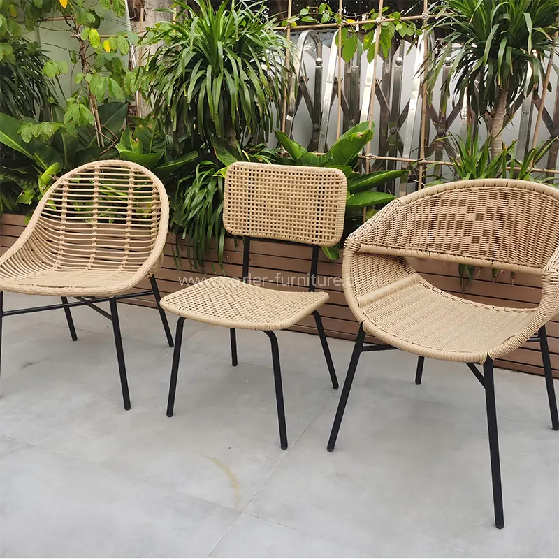 Luxusný vonkajší hliníkový rám Rattan Balkón Kreslo
