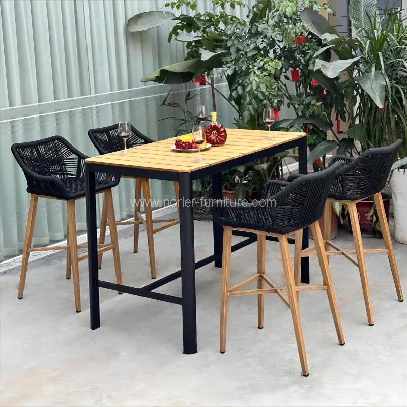 Vonkajší záhradný balkón teakový drevený bar set